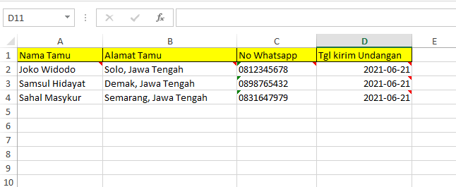 Preview Excel Data Tamu